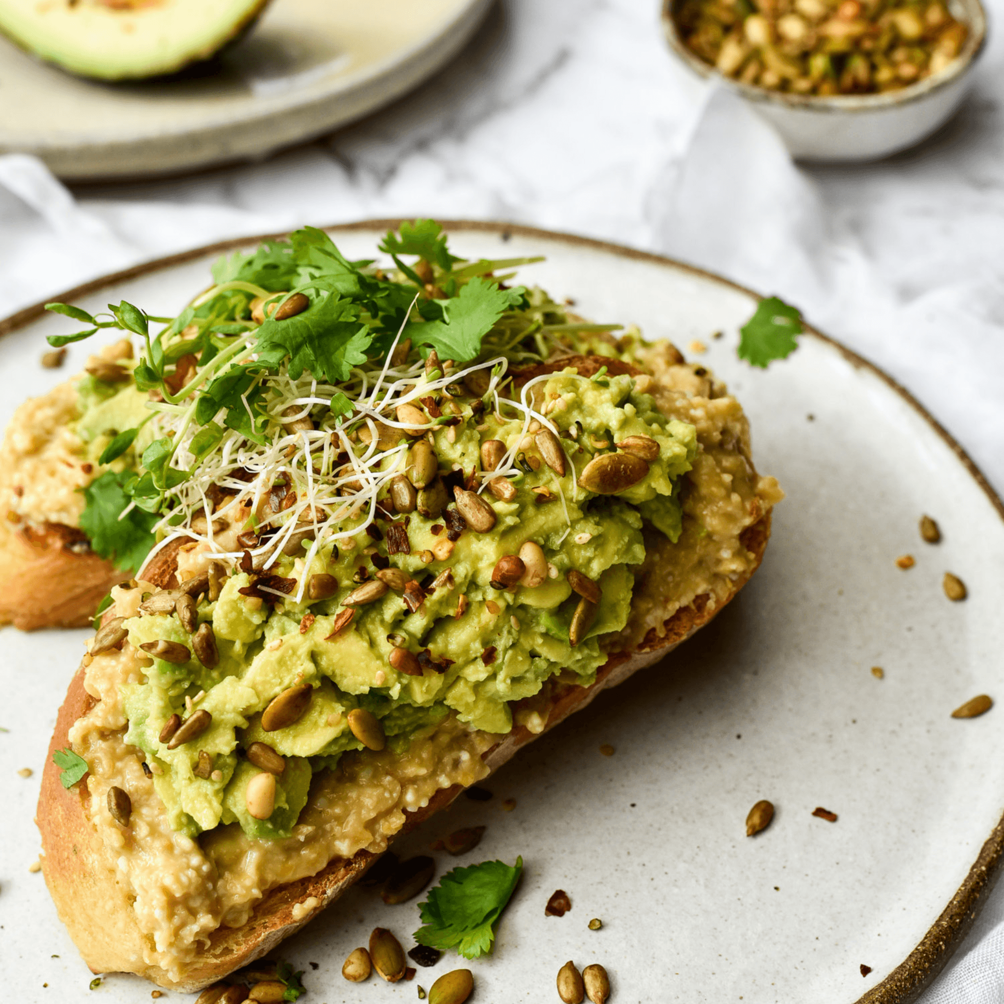 Miso Chickpeas and Avocado on Toast