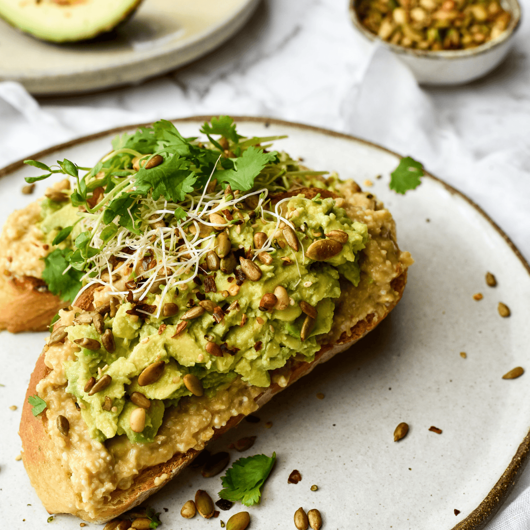 Miso Chickpeas and Avocado on Toast